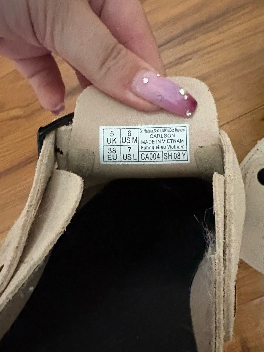 Dr. Martens Cream Suede Clog Mules with Buckle Strap - Picture 2 of 4